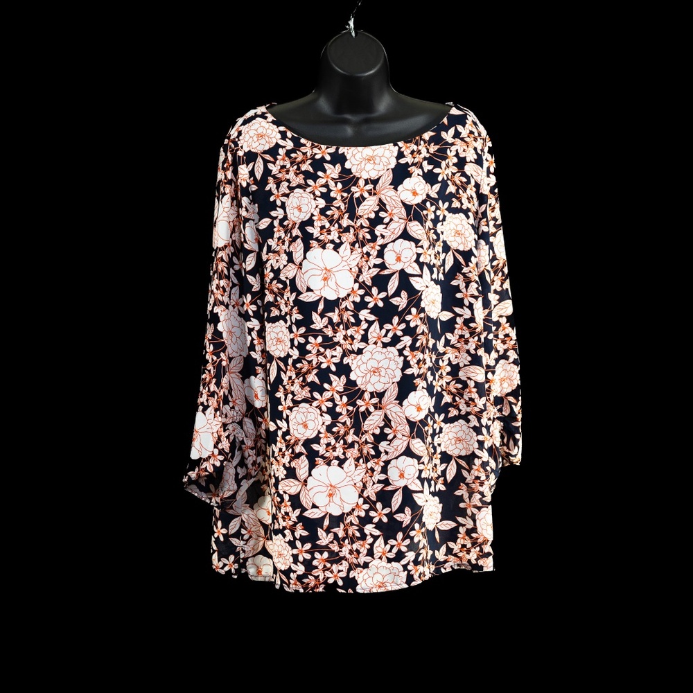 Banana Republic Women’s 3/4 Sleeve Sheer Flowy Floral Tunic size large